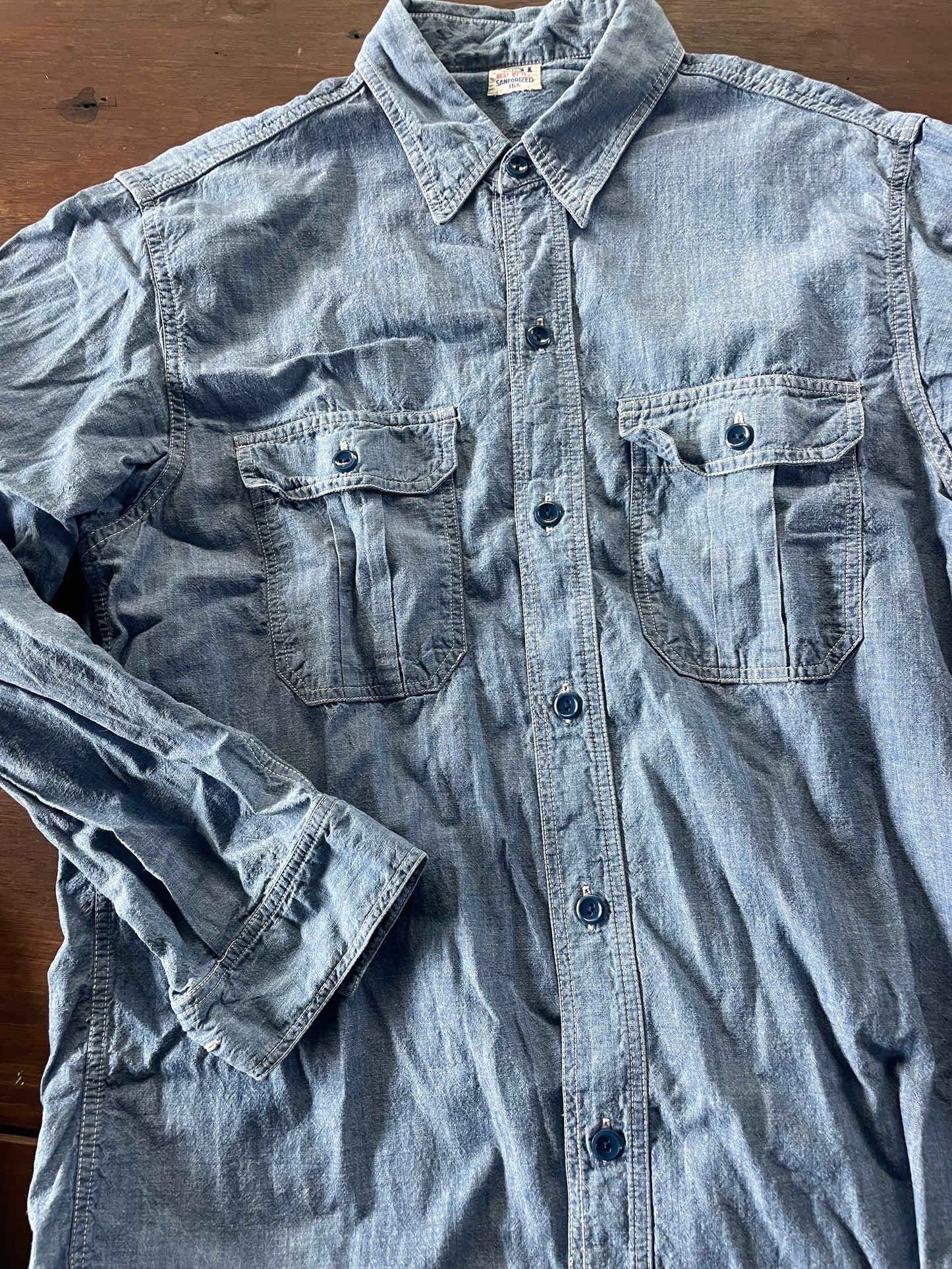 VINTAGE JAPANESE REPOP CHAMBRAY SHIRT "TEST"