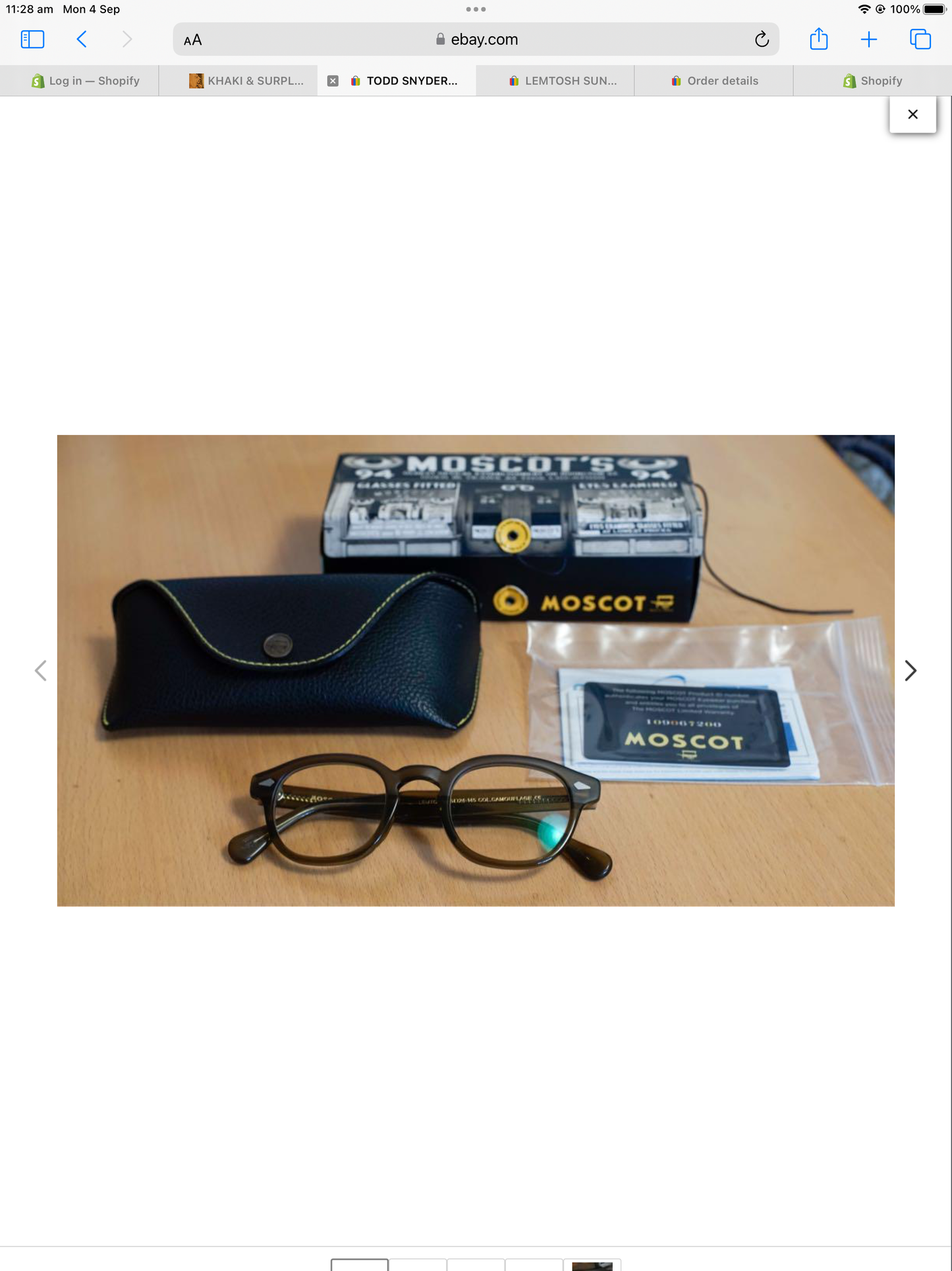 Moscot Eye Wear glasses x Todd Snyder Limited edition