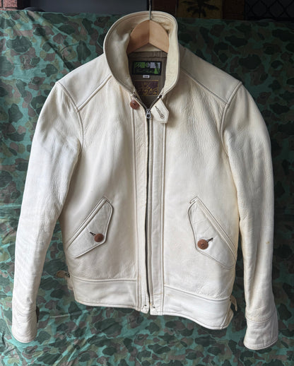 HIMEL DEERSKIN CREAM LEATHER JACKET COSSACK.
