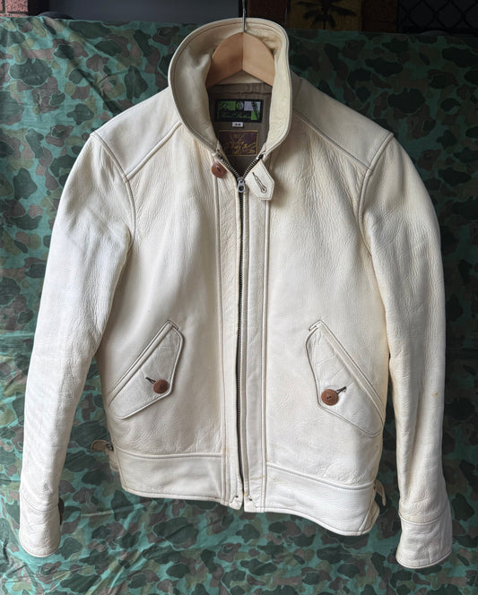 HIMEL DEERSKIN CREAM LEATHER JACKET COSSACK.