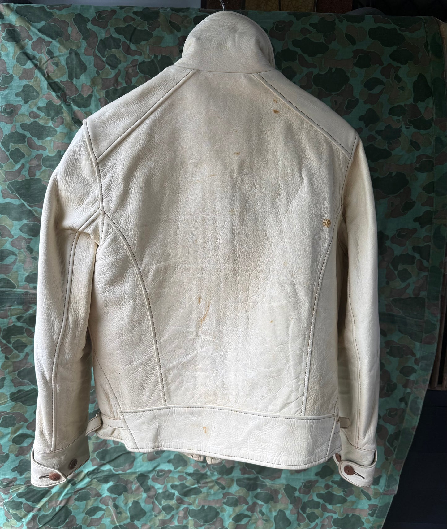 HIMEL DEERSKIN CREAM LEATHER JACKET COSSACK.