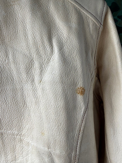 HIMEL DEERSKIN CREAM LEATHER JACKET COSSACK.