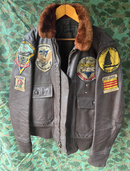 G-1 Ralph Edwards 1964 Vietnam tour USS CORAL SEA leather jacket