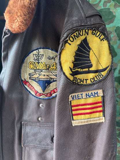G-1 Ralph Edwards 1964 Vietnam tour USS CORAL SEA leather jacket