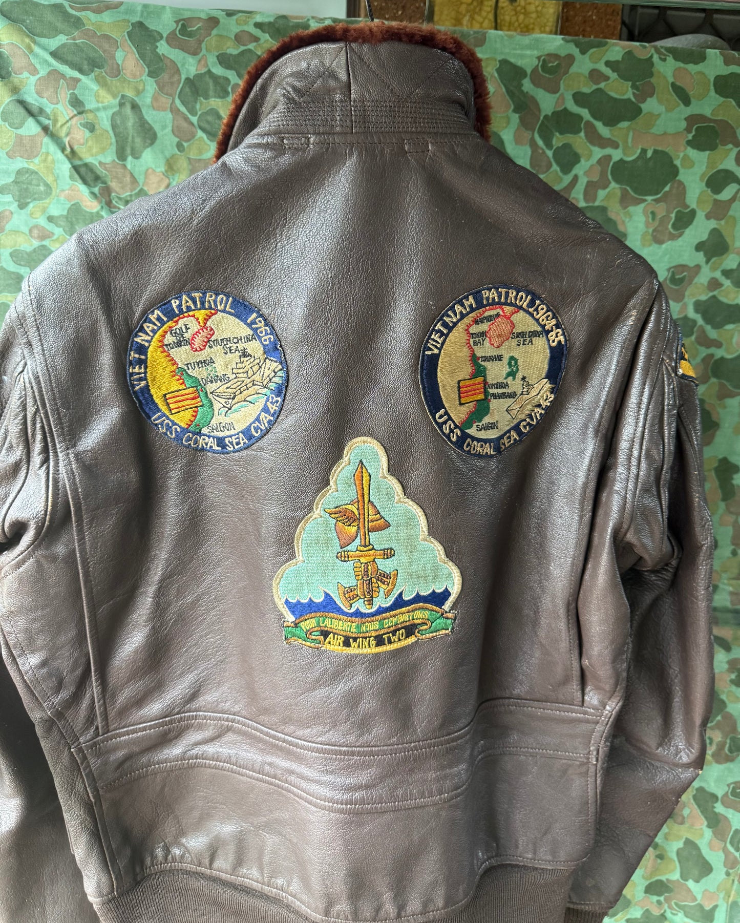G-1 Ralph Edwards 1964 Vietnam tour USS CORAL SEA leather jacket