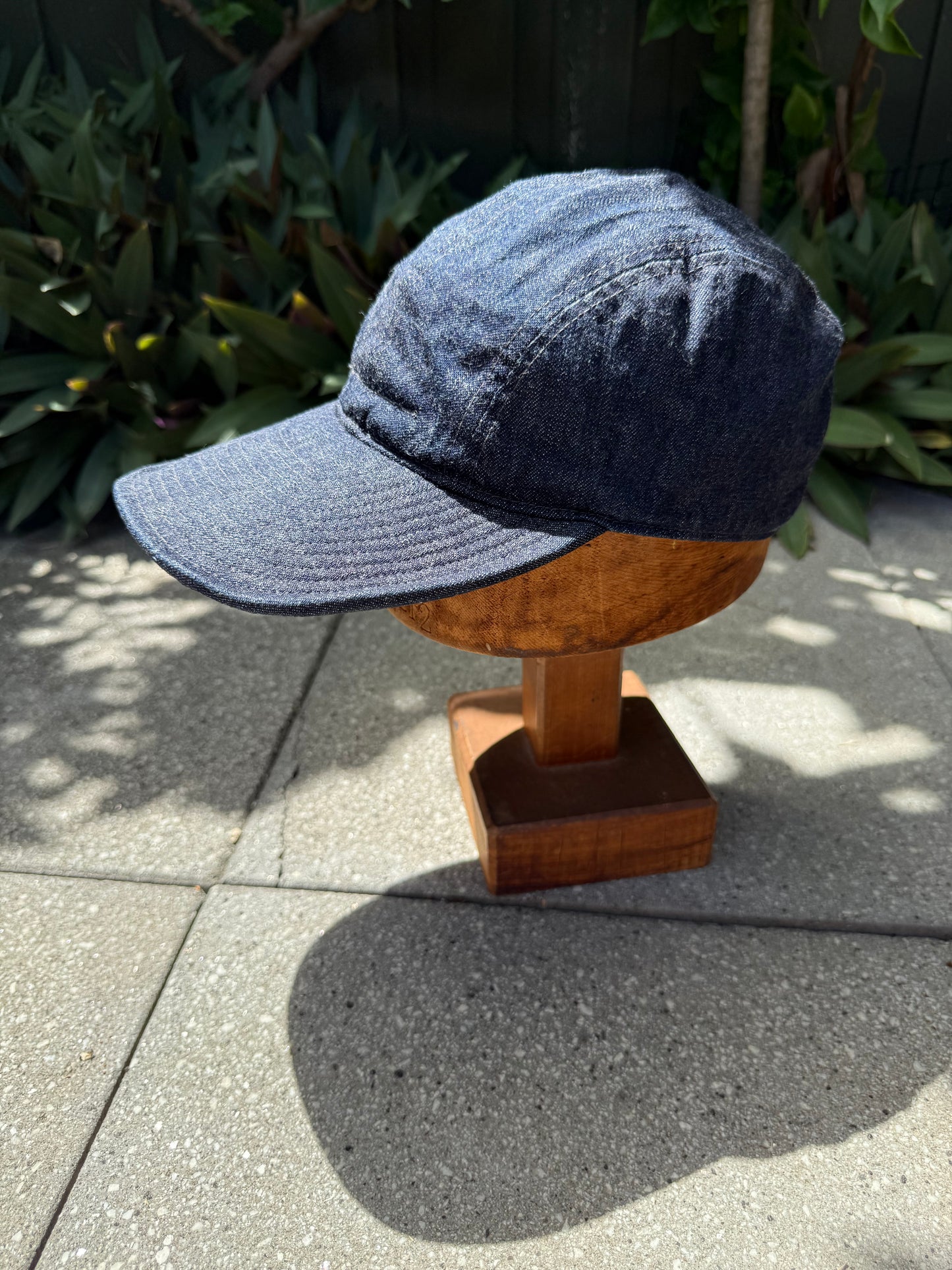 Denim Hell Cat Cap. Papa Nui x The Bengal Stripe Collaboration.