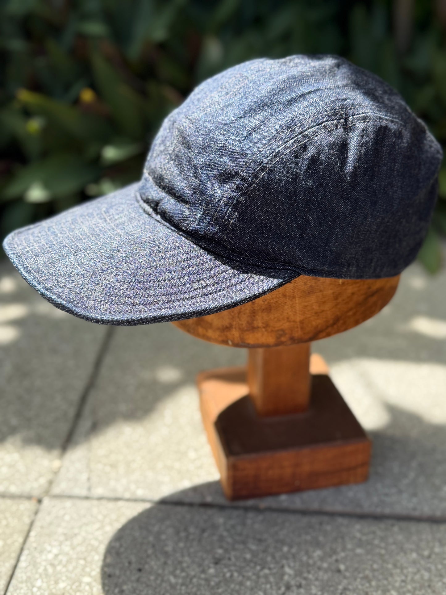 Denim Hell Cat Cap. Papa Nui x The Bengal Stripe Collaboration.