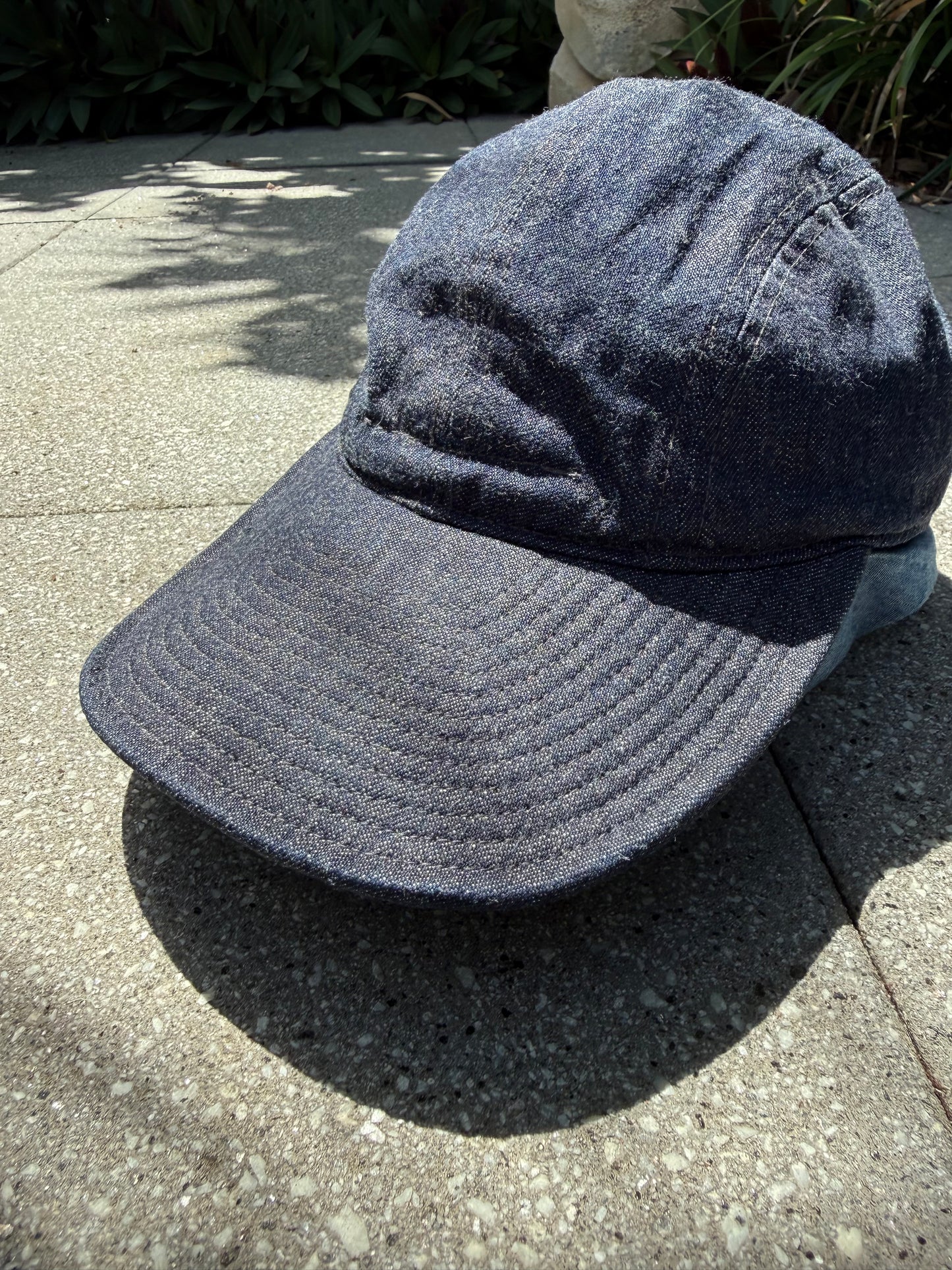 Denim Hell Cat Cap. Papa Nui x The Bengal Stripe Collaboration.
