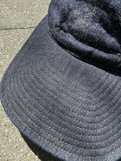 Denim Hell Cat Cap. Papa Nui x The Bengal Stripe Collaboration.