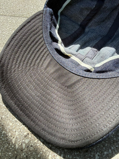 Denim Hell Cat Cap. Papa Nui x The Bengal Stripe Collaboration.