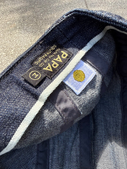 Denim Hell Cat Cap. Papa Nui x The Bengal Stripe Collaboration.